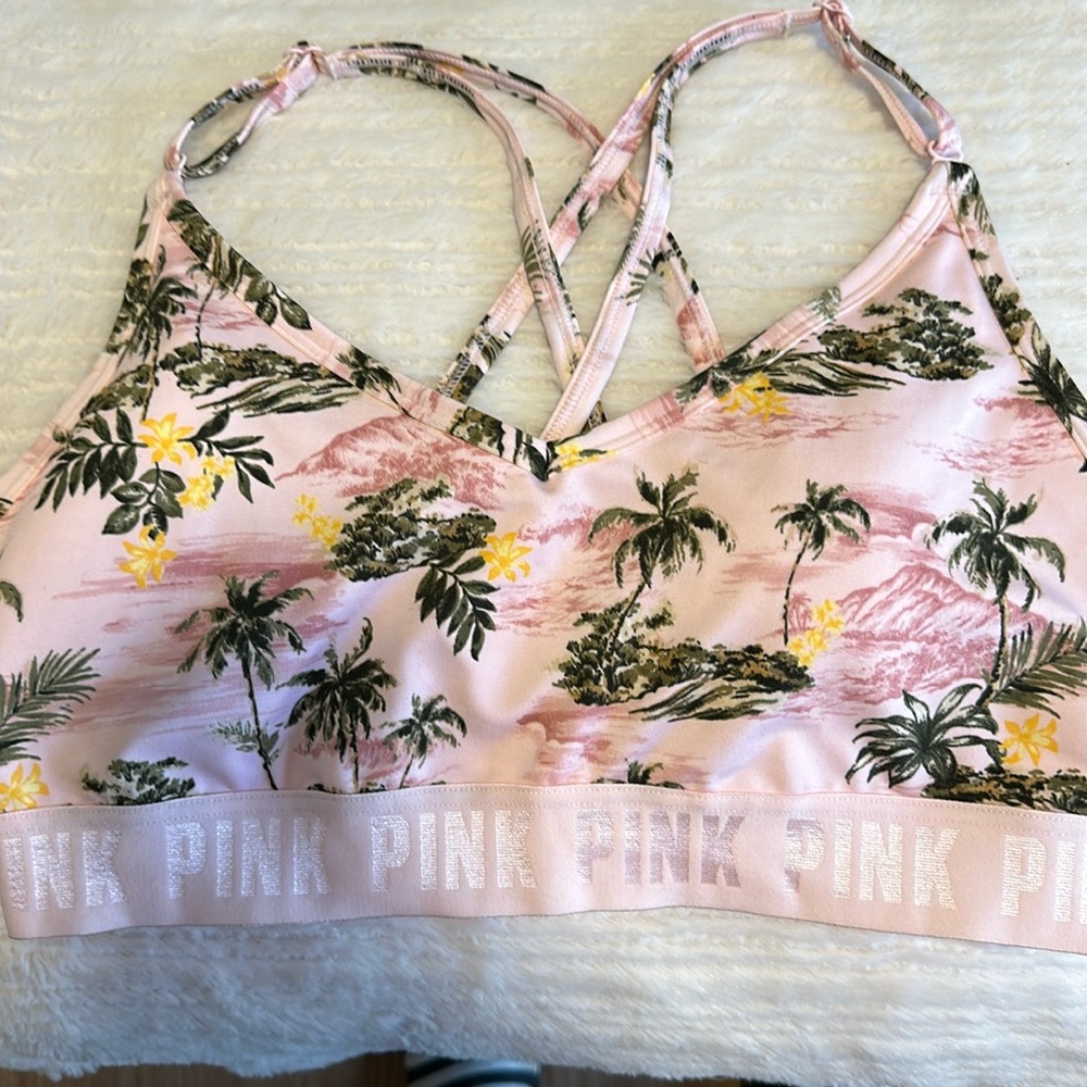 Pink sports bra